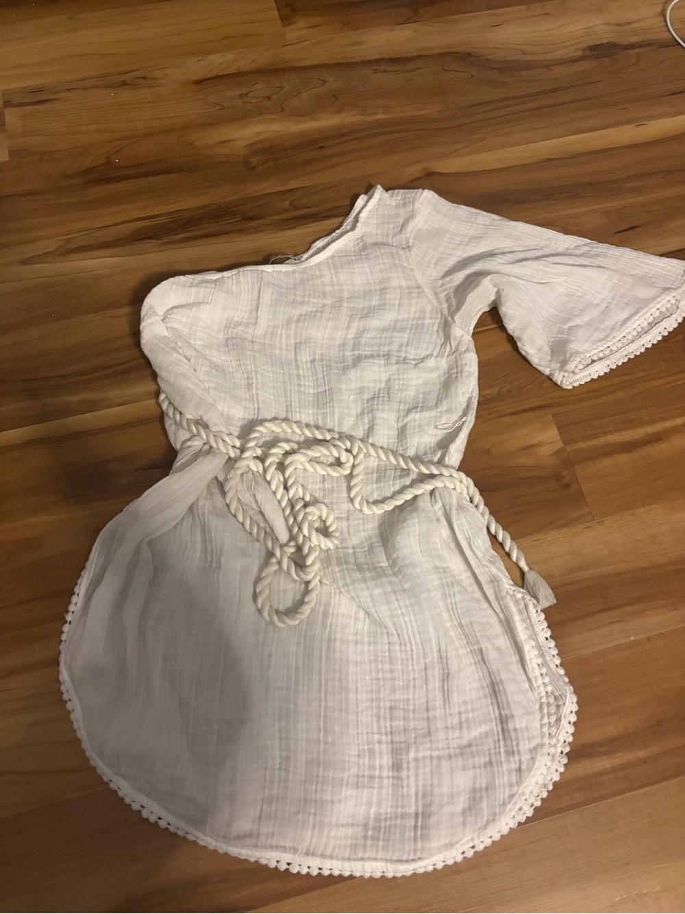 Abercrombie & Fitch White Swim Coverup with Rope Belt Size S/M